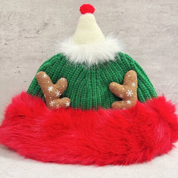 Christmas Elf Hat, Christmas Reindeer Hat, Santa Hat, Christmas Knitted Hat - Picture 5 of 8